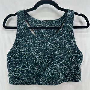 We Wander Sports Bra Size L Lightly Padded Wireless Performance Racerback Green